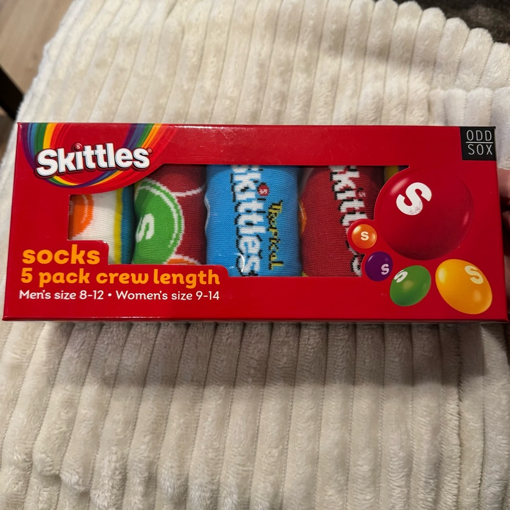 Skittles Odd Sox unisex crew socks gift set 5 pairs NWT